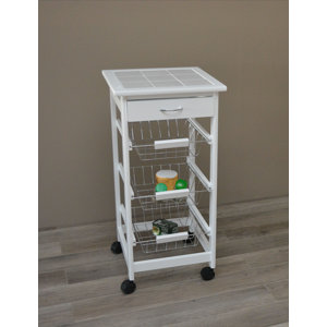 Brambly Cottage Küchenwagen Django mit Fliesenplatte | Wayfair.de